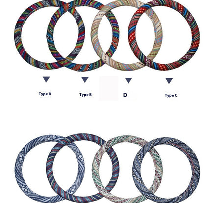 Ethnic Style Old Coarse Cloth Car Steering Wheel Personality Trend Car Steering Wheel Cover