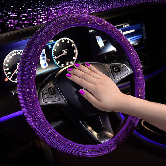 Car crystal steering wheel cover