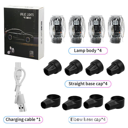 Wheel Hub Colorful Valve Light Bicycle Motorcycle Car Universal